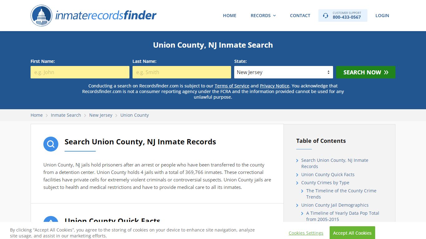 Union County, NJ Inmate Lookup & Jail Records Online